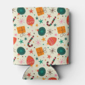 Retro Weihnachtsschmuck und Geschenkmuster Dosenkühler (Rückseite)