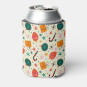 Retro Weihnachtsschmuck und Geschenkmuster Dosenkühler (Kanne Rückseite)