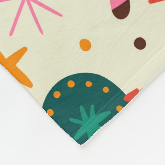 Retro Weihnachtsschmuck und Geschenkmuster Fleecedecke (Ecke)