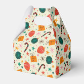 Retro Weihnachtsschmuck und Geschenkmuster Geschenkschachtel (Rückseite)