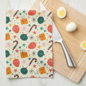 Retro Weihnachtsschmuck und Geschenkmuster Geschirrtuch (Viertel Falte)