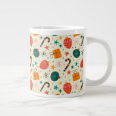Retro Weihnachtsschmuck und Geschenkmuster Jumbo-Tasse (Rechts)