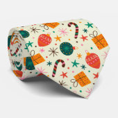 Retro Weihnachtsschmuck und Geschenkmuster Krawatte (Gerollt)