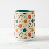Retro Weihnachtsschmuck und Geschenkmuster Tasse (Zentrum)