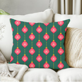 Retro Weihnachtsschmuck Vintag Rosa Grün Kissen