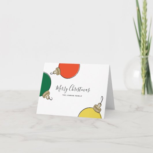 Retro Weihnachtsschmuck Weihnachtskarte Feiertagskarte (Vorderseite)