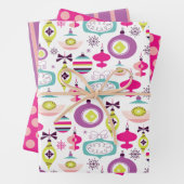 Retro Weihnachtsschmuck Wrapping Paper Set Geschenkpapier Set (Beispiel)