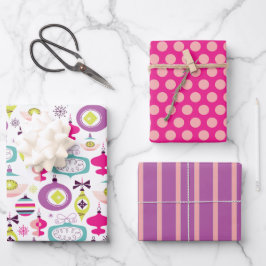 Retro Weihnachtsschmuck Wrapping Paper Set Geschenkpapier Set