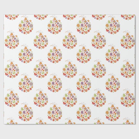 Retro Weihnachtsschmuckpapier Geschenkpapier (Flach)