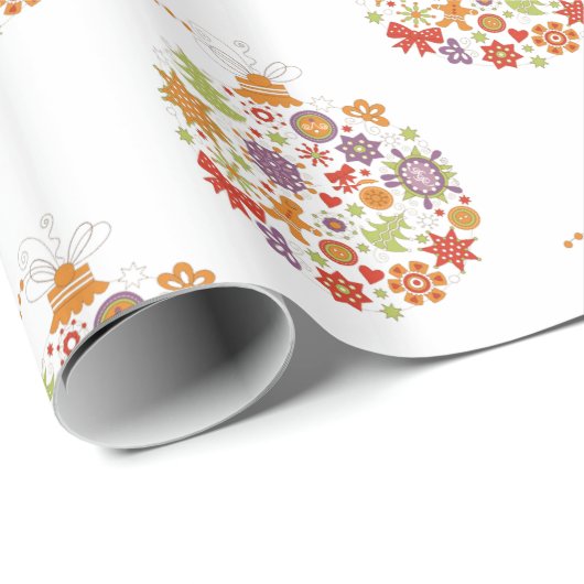 Retro Weihnachtsschmuckpapier Geschenkpapier (Rolleneckpunkt)