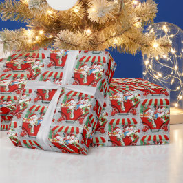 Retro-Weihnachtsschnee Familie Geschenkpapier