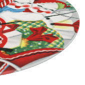 Retro-Weihnachtsschnee Familienurlaub Schneidebrett (Ecke)