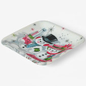 Retro-Weihnachtsschnee-Paar Holiday Pappteller (Gewinkelt)