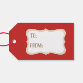 Retro Weihnachtsschneemann Party Namensschild Geschenkanhänger (Rückseite Horizontal)