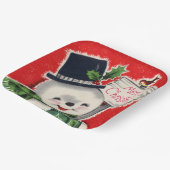 Retro Weihnachtsschneemann Weihnachtsfeier Pappteller (Gewinkelt)