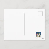 Retro-Weihnachtsschneepaar Feiertagspostkarte (Rückseite)