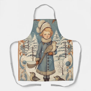 Retro Weihnachtsschneeszene Schürze