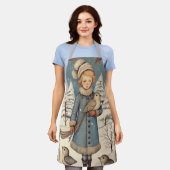 Retro Weihnachtsschneeszene Schürze (Getragen)