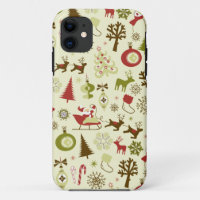 Retro Weihnachtsskizze-nahtloses Muster