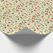 Retro Weihnachtsskizze-nahtloses Muster Geschenkpapier (Ecke)