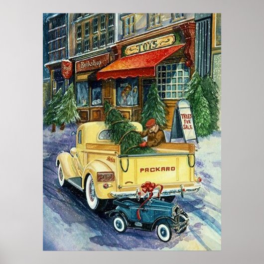 Retro Weihnachtsstadt Holiday Poster (Vorne)