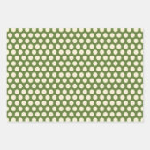 Retro Weihnachtssteine und Streifen Olive Green &  Geschenkpapier Set (Vorderseite 2)