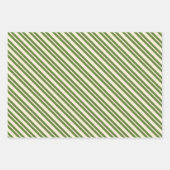 Retro Weihnachtssteine und Streifen Olive Green &  Geschenkpapier Set (Vorderseite)