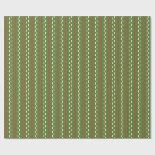 Retro-Weihnachtsstichmuster Geschenkpapier (Flach)