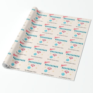 Retro Weihnachtsstil der 1950er Jahre personalisie Geschenkpapier