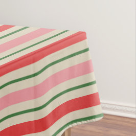 Retro-Weihnachtsstreifen-Muster Rosa Rot Grün Tischdecke