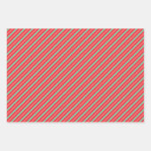 Retro Weihnachtsstreifen, Polka Dots, Rentier Geschenkpapier Set (Vorderseite 2)