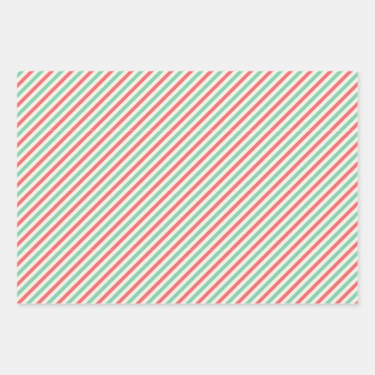 Retro Weihnachtsstreifen, Polka Dots, Rentier Geschenkpapier Set (Vorderseite 2)