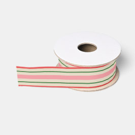 Retro-Weihnachtsstreifenmuster Rosa im altmodische Ripsband