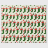 Retro-Weihnachtsstrumpf Muster Geschenkpapier (Flach)