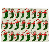 Retro-Weihnachtsstrümpfe Große Geschenktüte (Rückseite)