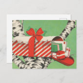 Retro-Weihnachtstheke Feiertagspostkarte (Vorne/Hinten)