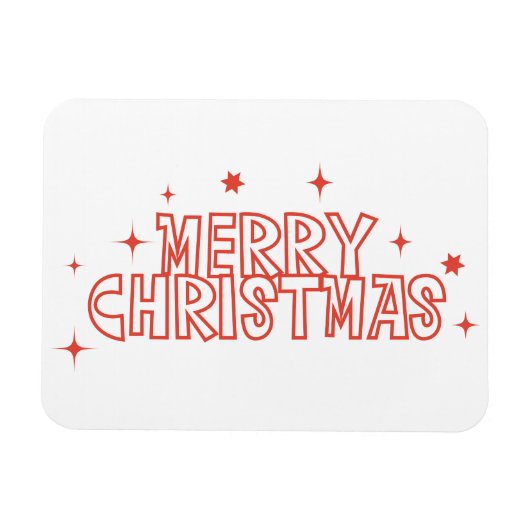 Retro-Weihnachtstypografie Magnet (Horizontal)