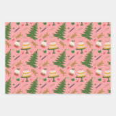 Retro-Weihnachtsverpackung Geschenkpapier Set (Vorderseite)