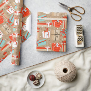 Retro Weihnachtsverpackungen Umschlagpapier Geschenkpapier