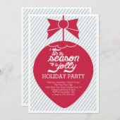 Retro Weihnachtsverzierungs-Feiertags-Party Einladung (Vorne/Hinten)