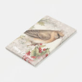 Retro-Weihnachtsvogel Post-it Klebezettel (angewinkelt)