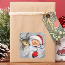 Retro Weihnachtsweihnachtsnachtsaufkleber