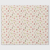 Retro Weihnachtswrapping Paper der 1950er Jahre Geschenkpapier (Flach)