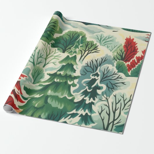 Retro Weihnachtswrapping Paper der 30er Jahre Geschenkpapier (Ungerollt)