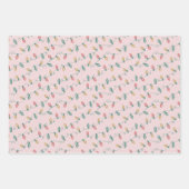 Retro Weihnachtswrapping Paper Flat Sheet Set 3 Geschenkpapier Set (Vorderseite 2)