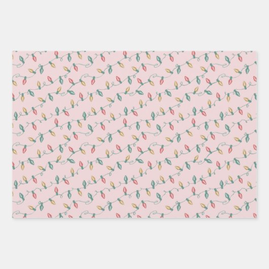 Retro Weihnachtswrapping Paper Flat Sheet Set 3 Geschenkpapier Set (Vorderseite 2)