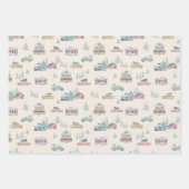 Retro Weihnachtswrapping Paper Flat Sheet Set 3 Geschenkpapier Set (Vorderseite)