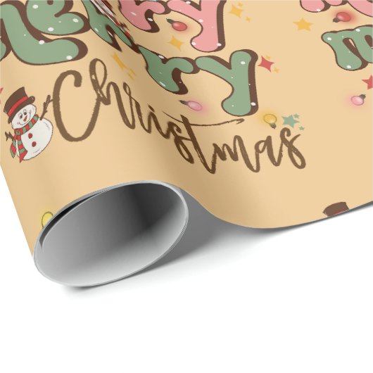 Retro Weihnachtswrapping Paper Geschenkpapier (Rolleneckpunkt)