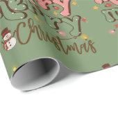 Retro Weihnachtswrapping Paper Geschenkpapier (Rolleneckpunkt)