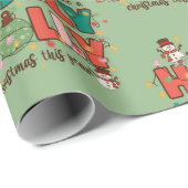 Retro Weihnachtswrapping Paper Geschenkpapier (Rolleneckpunkt)